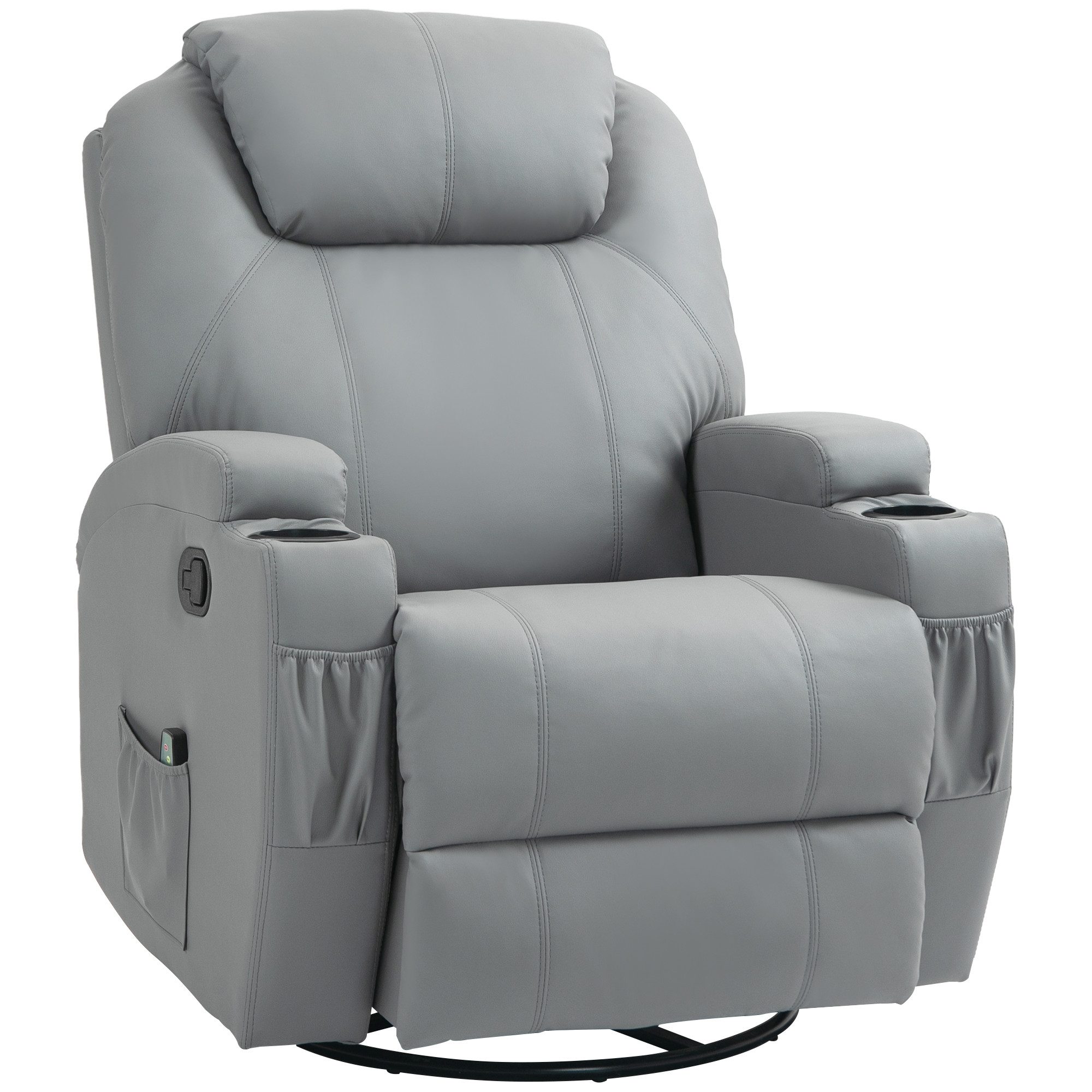 HOMCOM Massagesessel mit Massagefunktion, Liegefunktion, aus Kunstleder (Fe günstig online kaufen