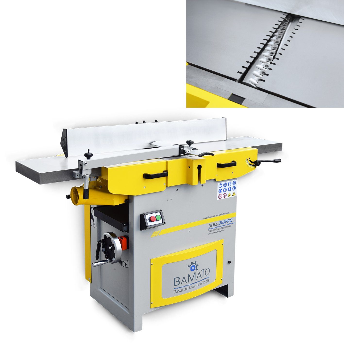 BAMATO Abricht- und Dickenhobelmaschine BHM-310PRO, 4200 in W, Ломтерезкиbreite: 300 in mm, (1-tlg), Spiralmesserwelle, Feinjustierung, Ломтерезкиmaschine, Ломтерезки