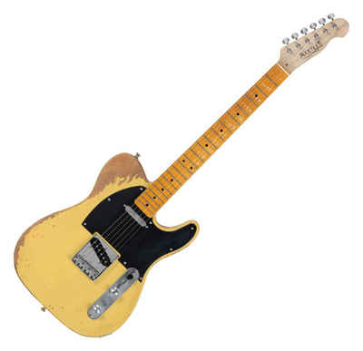 Rocktile E-Gitarre Vinstage TL-HMBB Vintage Blonde - Relic-Gitarre in Aged-Style 4/4, 2x Single Coil Pickup