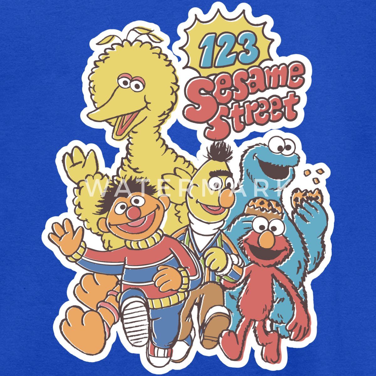 Spreadshirt T-Shirt Sesamstraße 123 Sesame Street Charaktere Teenager T-Shirt (1-tlg)
