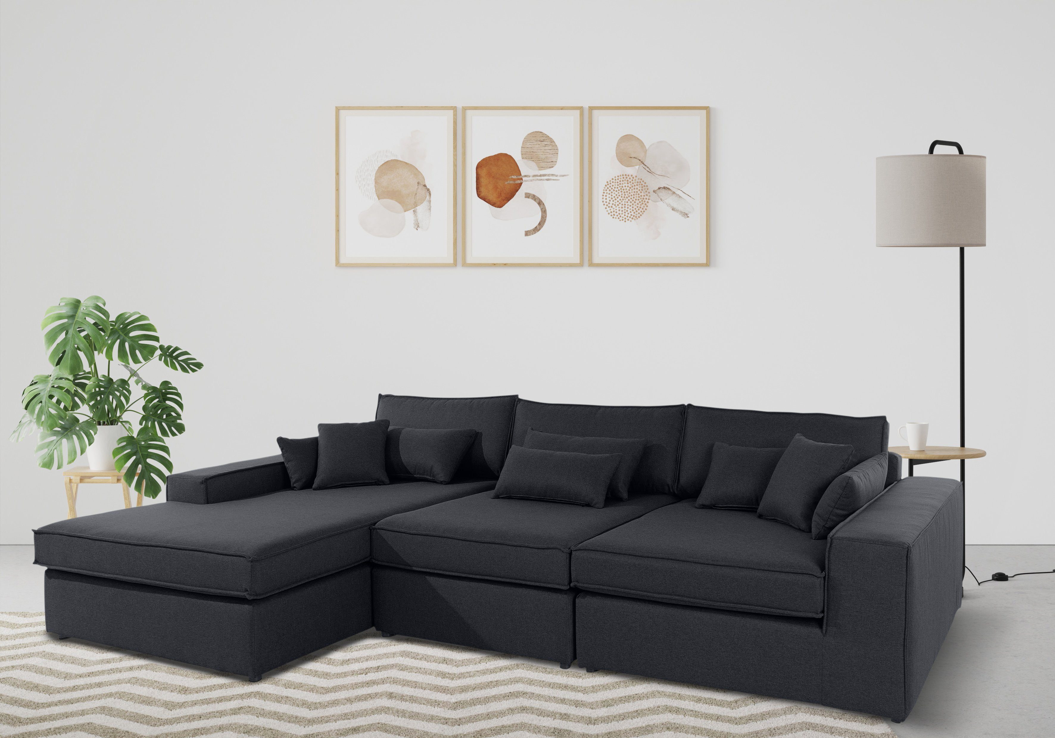 RAUM.ID Ecksofa Enid L-Form, 3 Teile, bestehend aus Modulen, in vielen Bezügen, auch in Breitcord