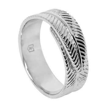 Sprezzi Fashion Fingerring Silber Männerring Bandring Feder Design minimalistisch 925 Silber (inkl. Schmuck-/Geschenketui sowie kostenlosem Polier-/Pflegetuch), handgefertigt, aus Sterling Silver, Designed in Germany