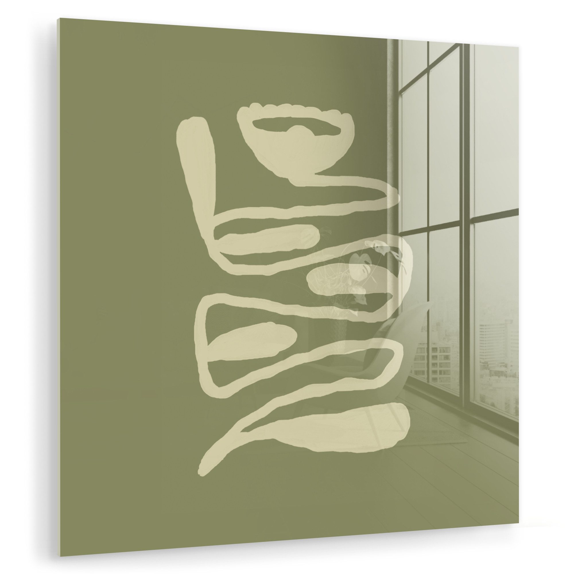MuchoWow Acrylglasbild Grün - Abstrakte Kunst günstig online kaufen