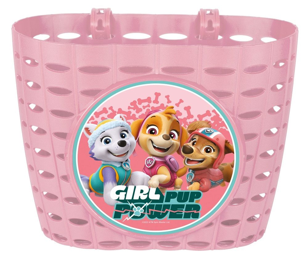 Seven Polska Fahrradkorb Kinder Lenkerkorb "Paw Patrol Girls", pink, für Puppe & Co