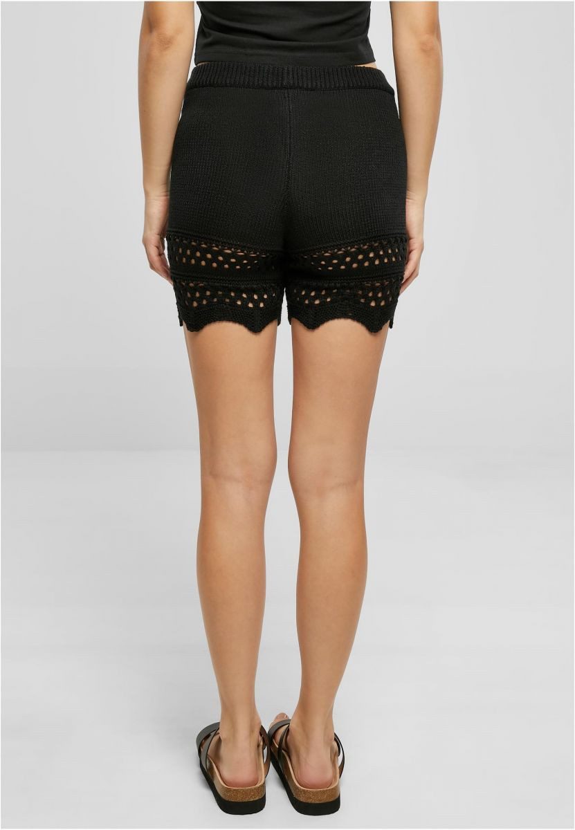 URBAN CLASSICS Shorts Ladies Crochet Knit Shorts Damen Shorts