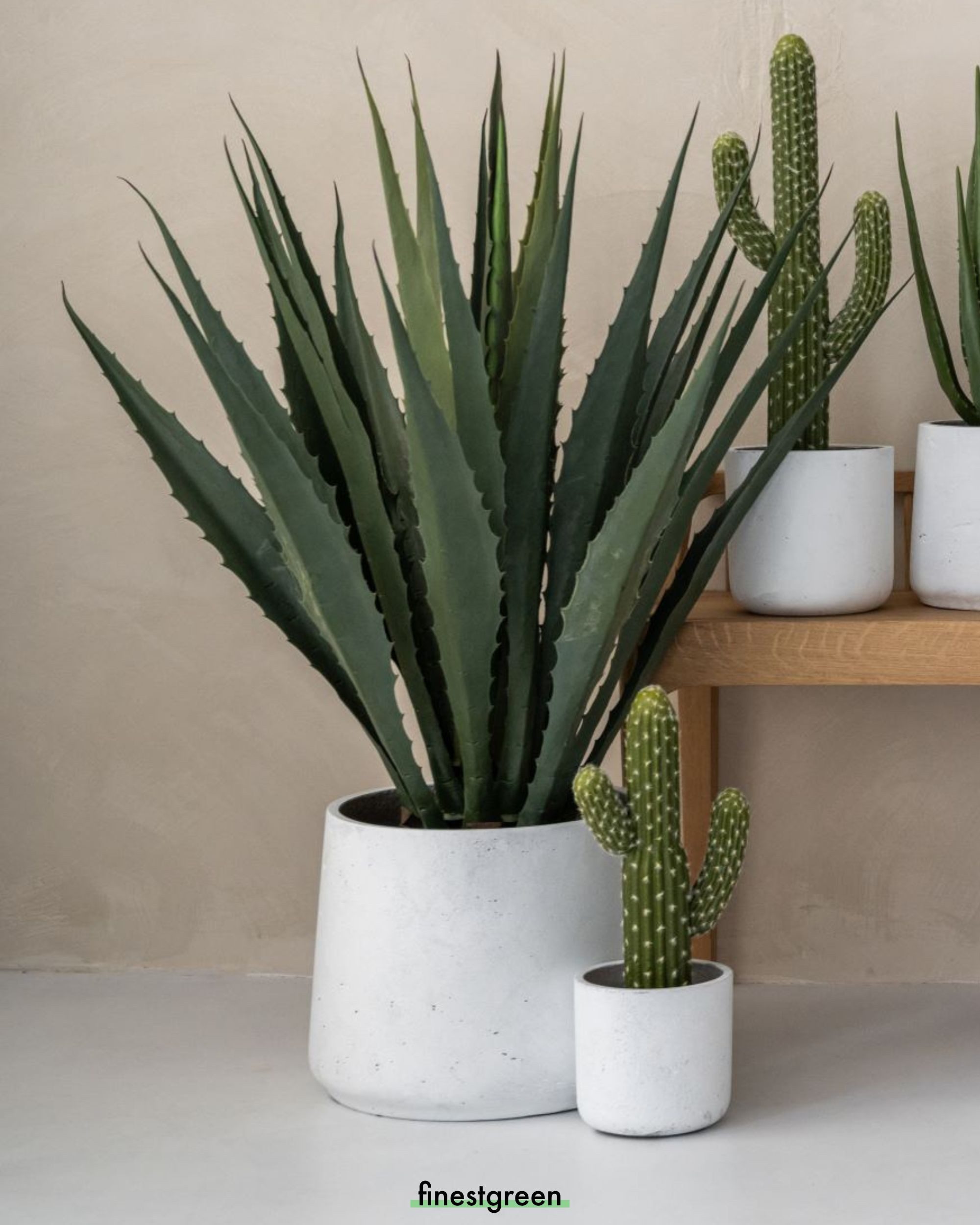 finestgreen Pflanzkübel Patt, Fiberclay Pflanzkübel in Beton-Optik für Innen & Außen