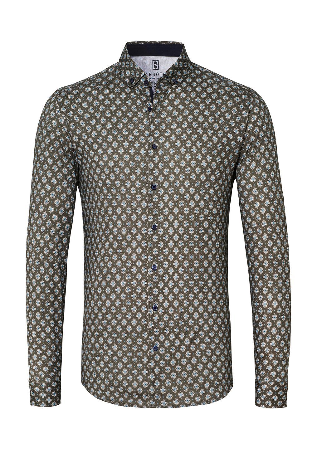 Desoto Businesshemd »DESOTO Herren Hemd langarm Jerseyhemd Modern Button  Down Kragen - Bügelfrei - 48313«