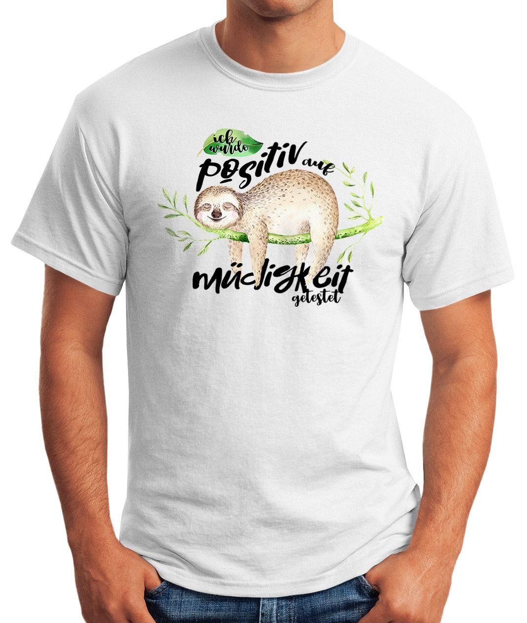 MoonWorks Print-Shirt Herren T-Shirt Faultier Ich günstig online kaufen