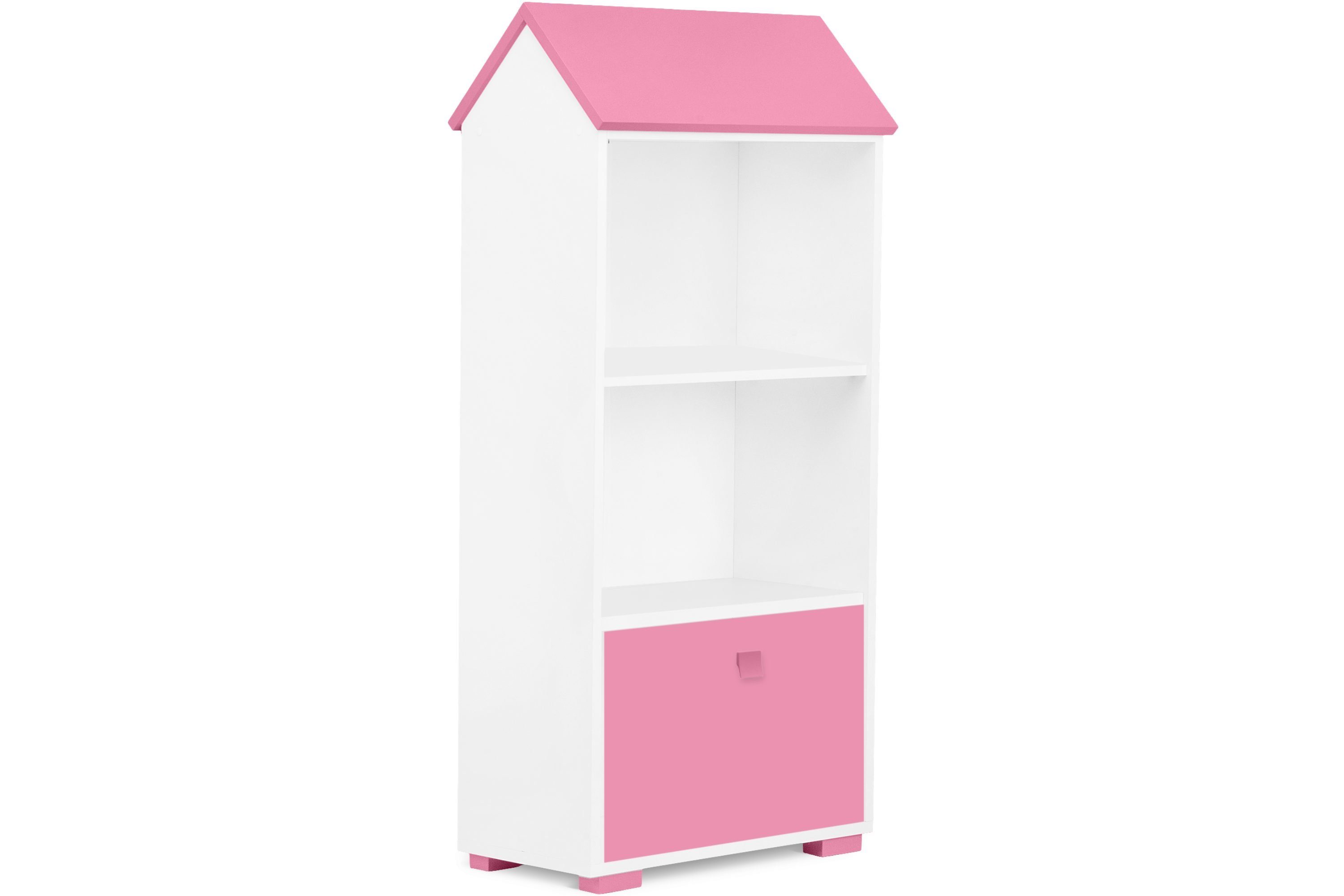 Bücherregal weiß/rosa PABIS Kinderregal mit Türen Konsimo