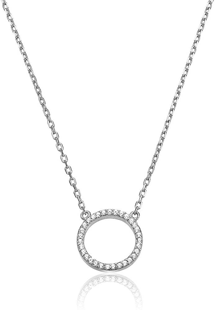 Kette mit Anhänger Karisma Damen Silber 925 Anhänger Kreis Liebe Zrikonia Collier