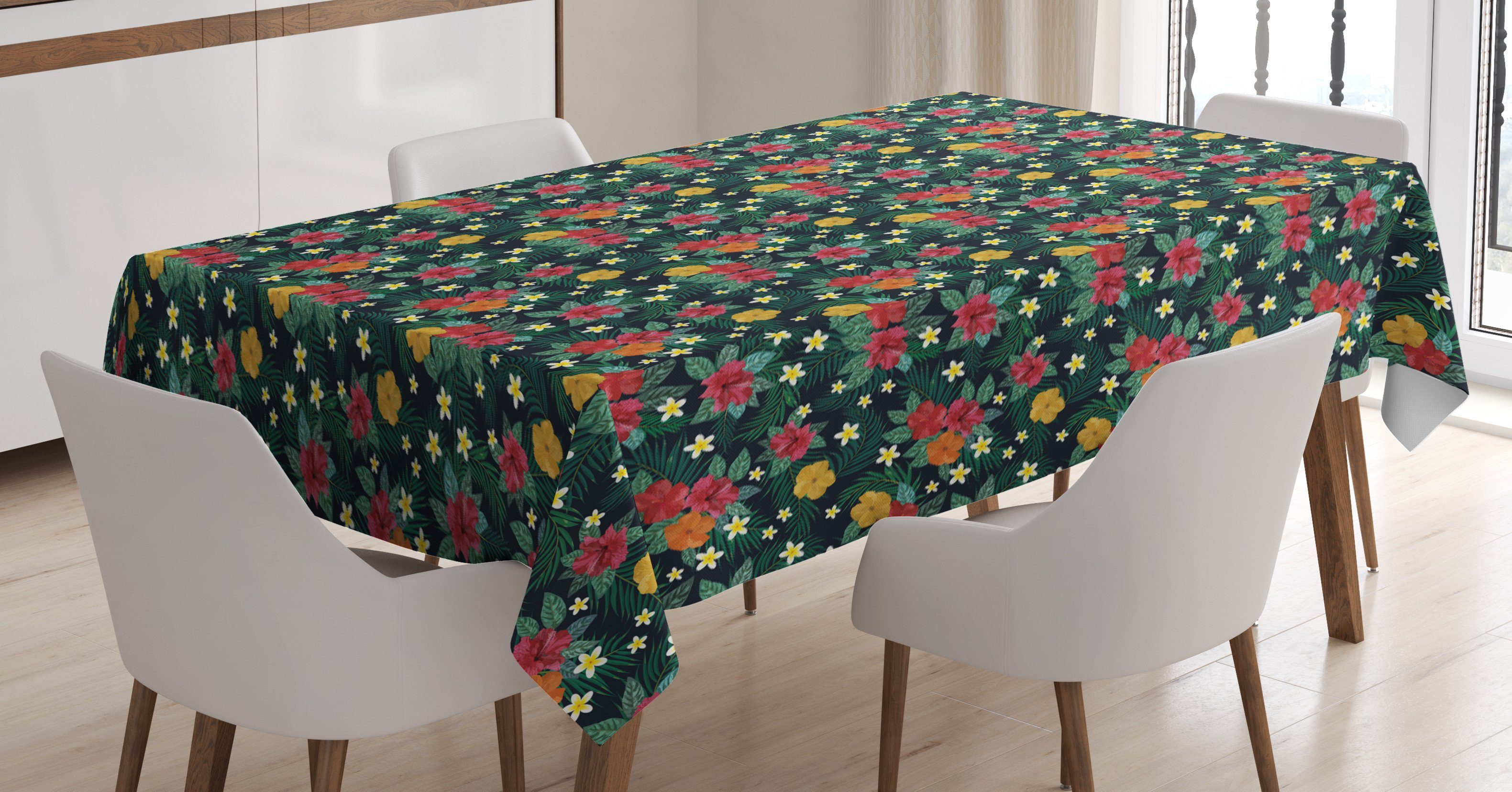 geeignet Außen Realistische Tischdecke Klare Blumen-Druck den Abakuhaus Waschbar Tropisch Farbfest Bereich Farben, Für