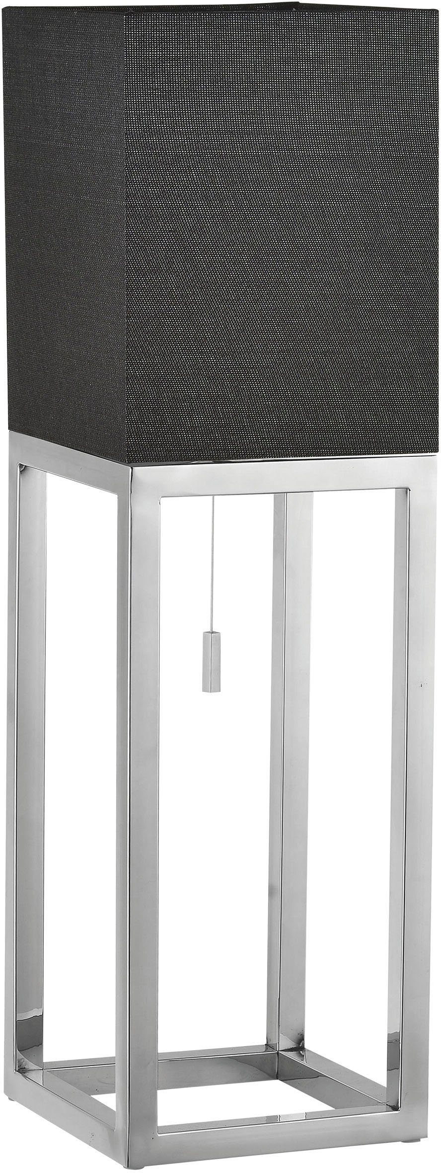 näve Tischleuchte Alfa, ohne Leuchtmittel, Tischlampe H: 65cm, 1xE27, exkl. Leuchtmittel, dunkelgrau/chrom, IP20
