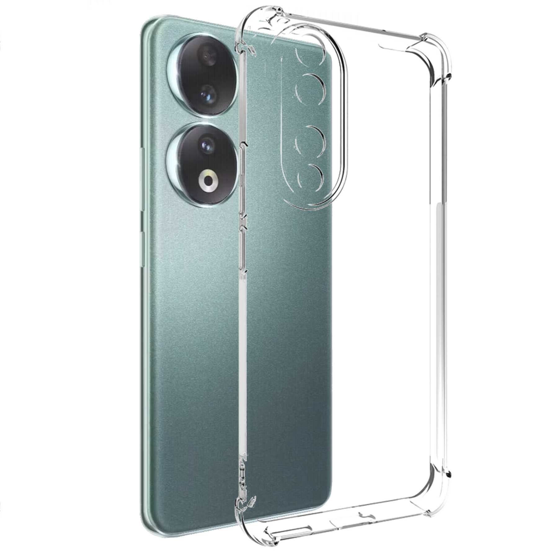 mtb more energy Smartphone-Hülle Clear Armor Case für Honor 90 5G (REA-AN00, 6.7), Transparente TPU Schutzhülle Case Backcover mit Anti-Shock Verstärkung