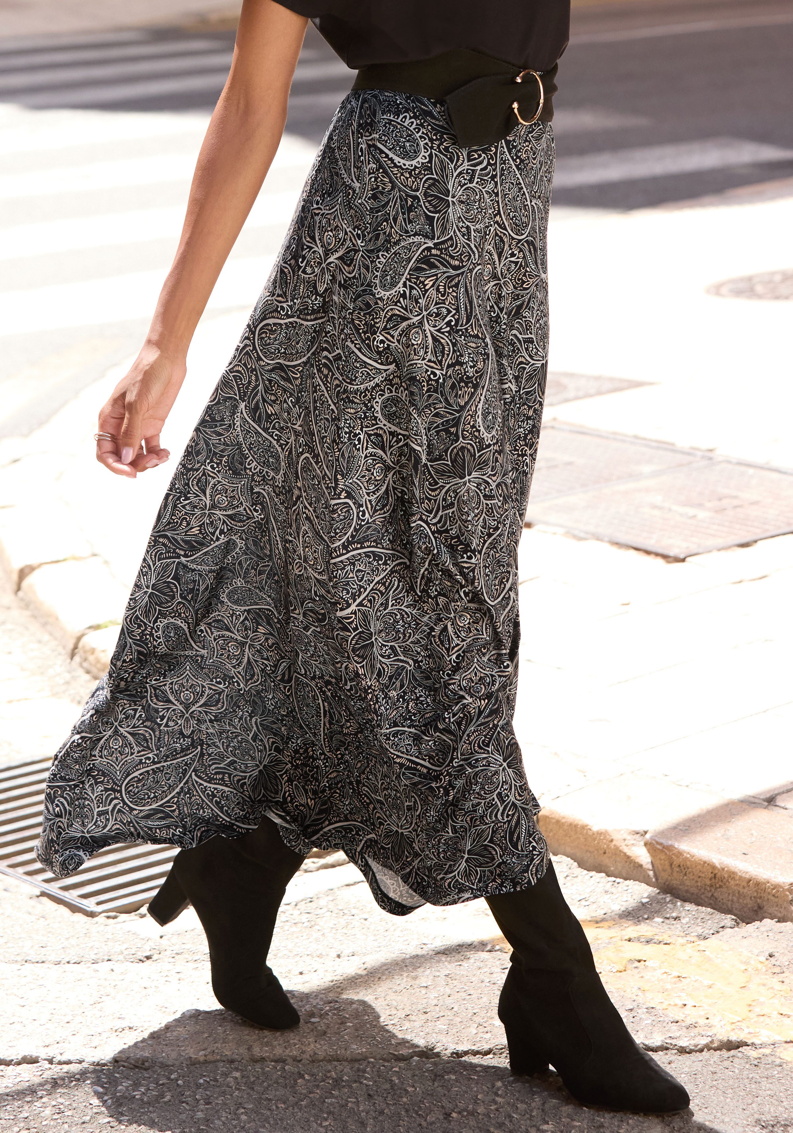 LASCANA Maxirock mit Allover-Print günstig online kaufen