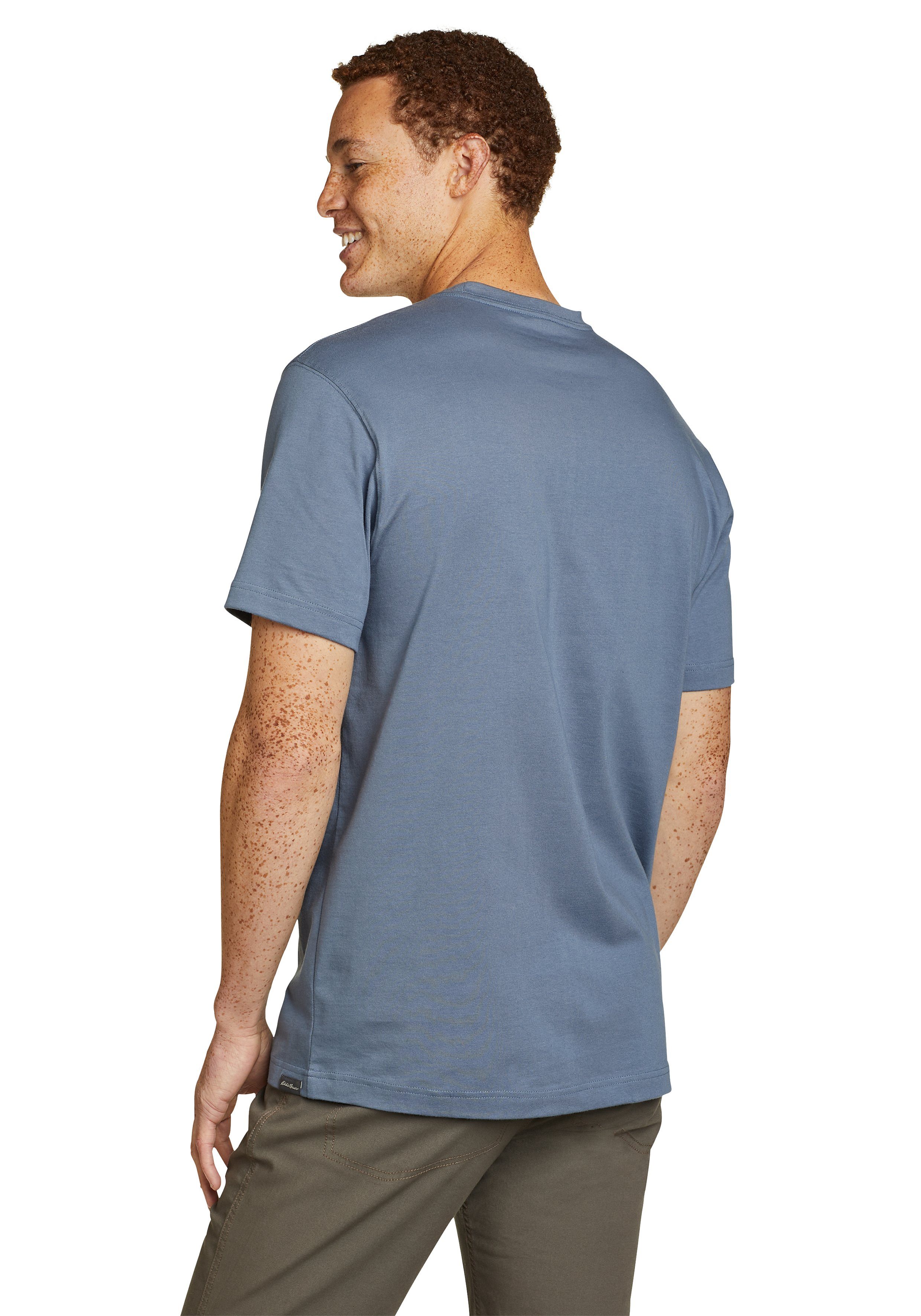 Eddie Bauer T-Shirt Legend Wash Tasche Kurzarm Haze Pro Blue / Shirt mit - 100% Baumwolle Nebelblau