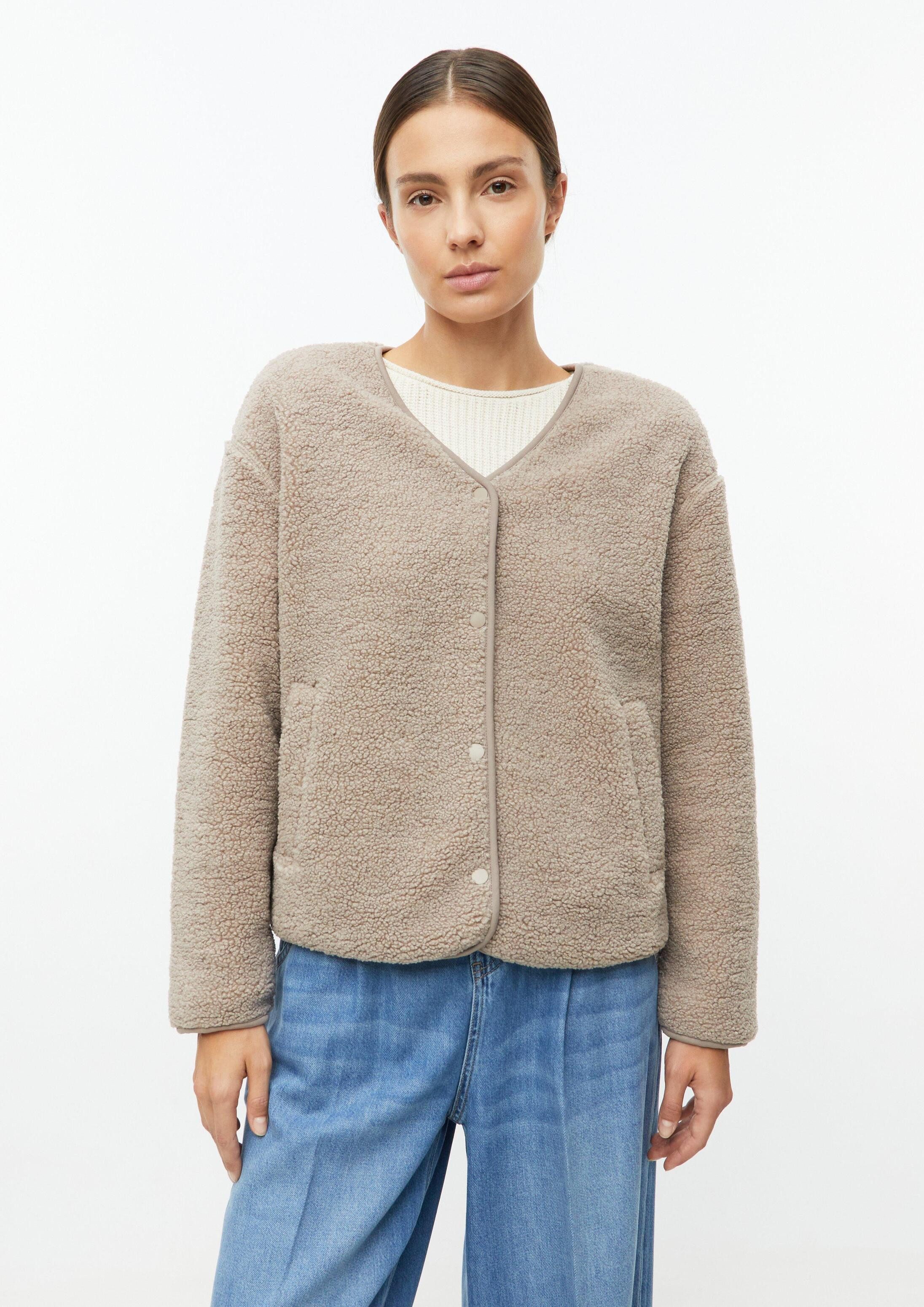 s.Oliver Funktionsjacke Sweatshirt Jacke Leichte Teddyjacke im Relaxed Fit