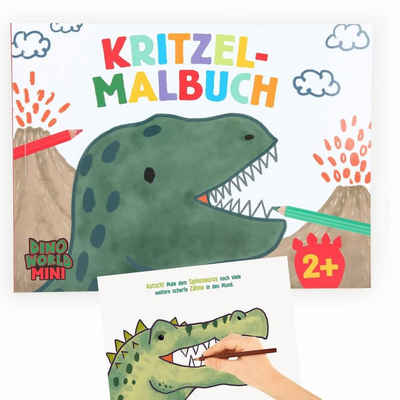 Depesche Malvorlage Dino World Kritzel Malbuch MINI DINO