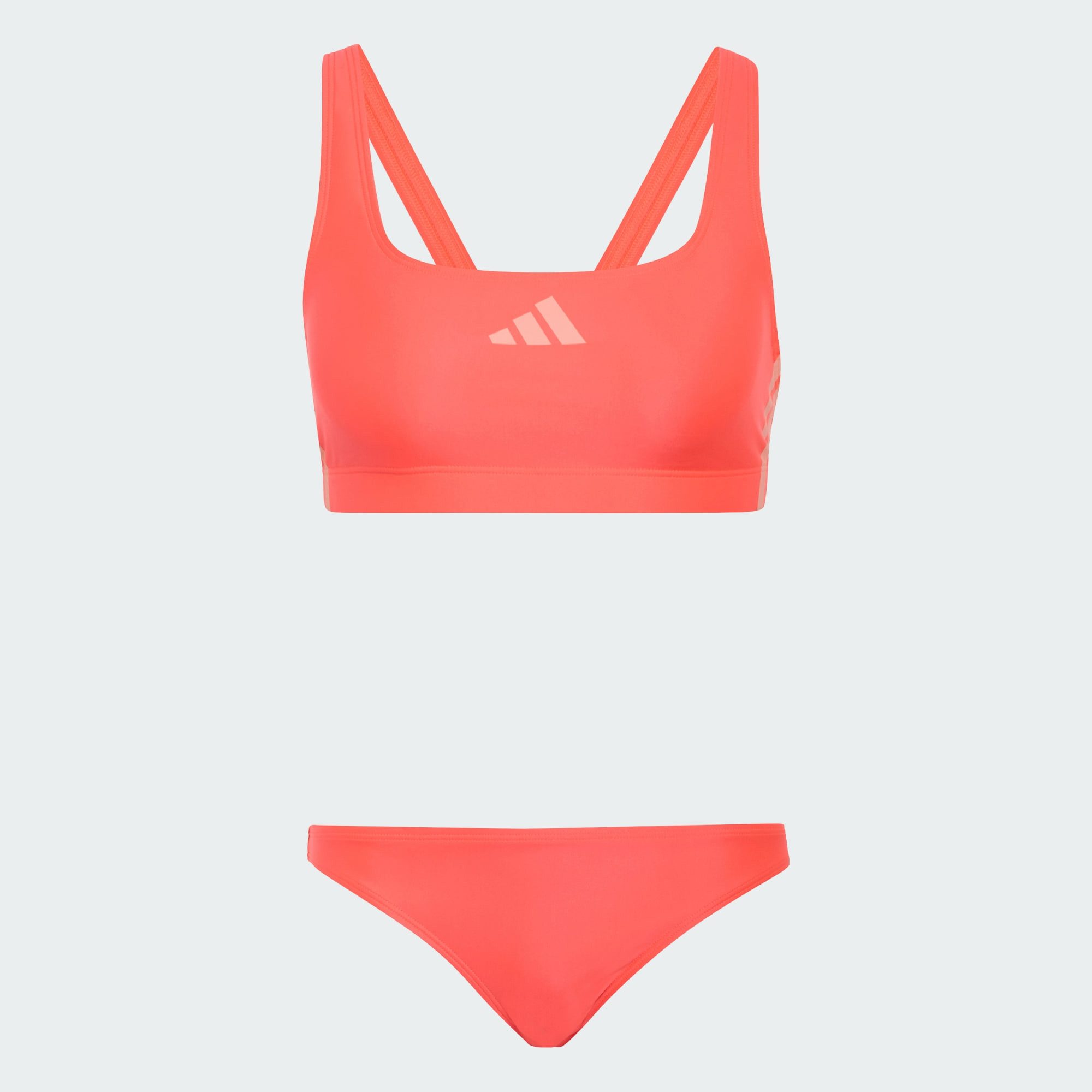 adidas Performance Bustier-Bikini 3-STREIFEN BIKINI V-FÖRMIGER RÜCKENAUSSCHNITT (1-St)