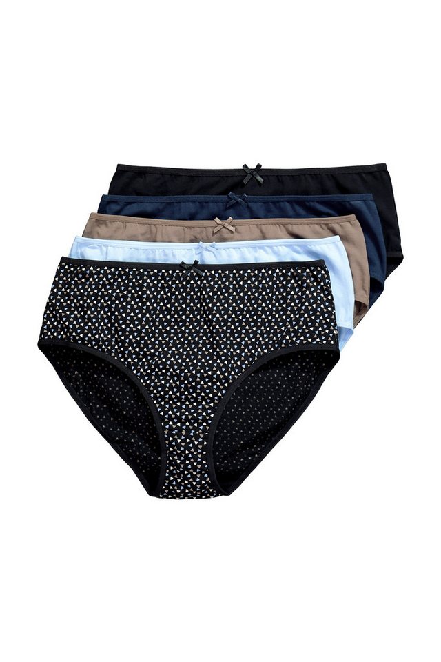 Ulla Popken Midislip Midislips 5er-Pack Muster/einfarbig