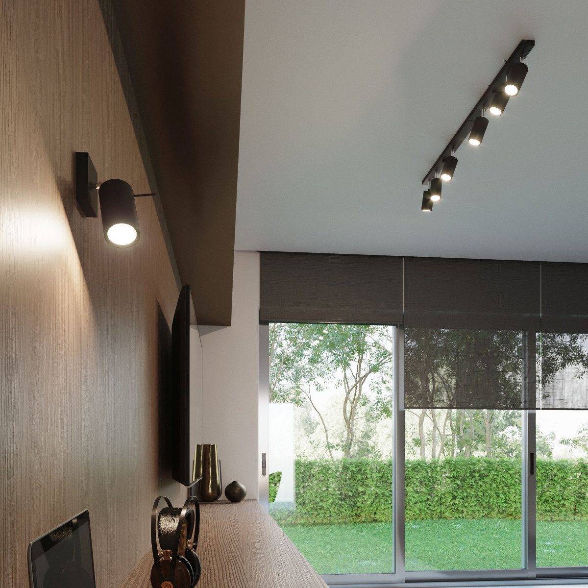 SOLLUX lighting Deckenleuchte Deckenleuchte Ring 6L Schwarz, Nicht enthalten