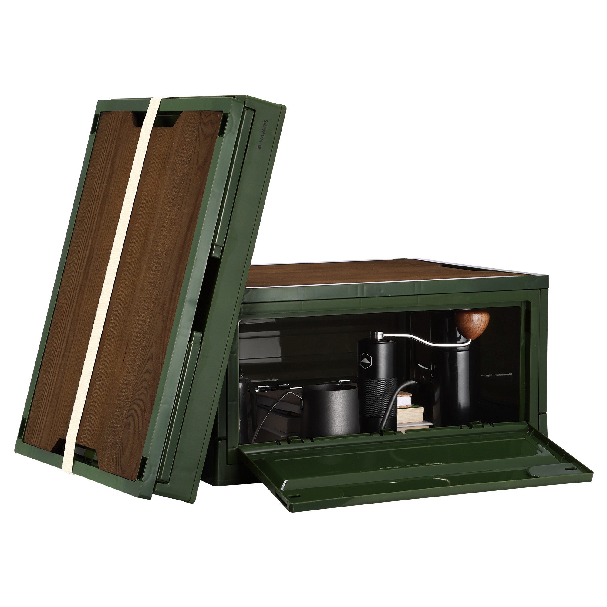 Aufbewahrungsbox 2x Outdoor Box - Campingbox für Auto - Kofferraum Box mit Rädern - 35L