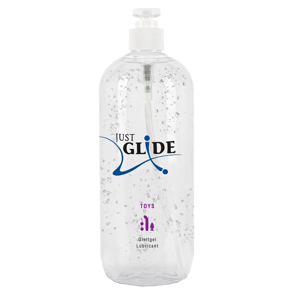 Just Glide Gleitgel Toys - für die Verwendung mit Sexspielzeug, Liter-Flasche, Pumpflasche mit 1000ml, 1-tlg., extra dickflüssiges Gleitgel