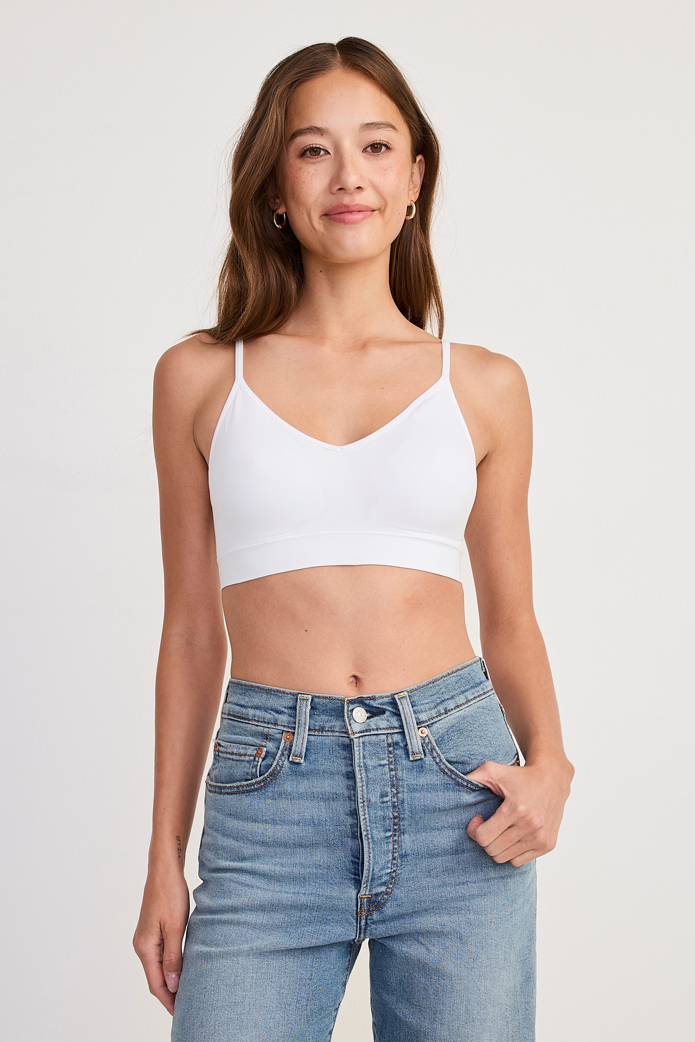 Jockey Bralette Seamfree Stretch (2er Pack) Ohne Seitennähte, Breites Unterbrustband, V-Ausschnitt