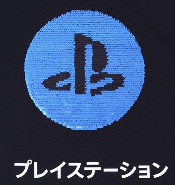 Sarcia.eu Kurzarmbluse Schwarze Bluse mit PlayStation-Pailletten 12-13 Jahre