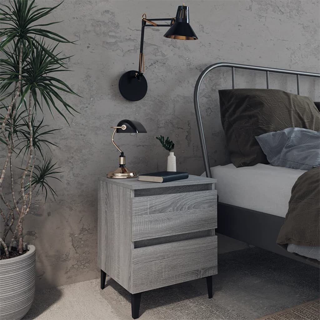 vidaXL Nachtkommode in Grau Sonoma (BxHxT: 40x50x35 cm)