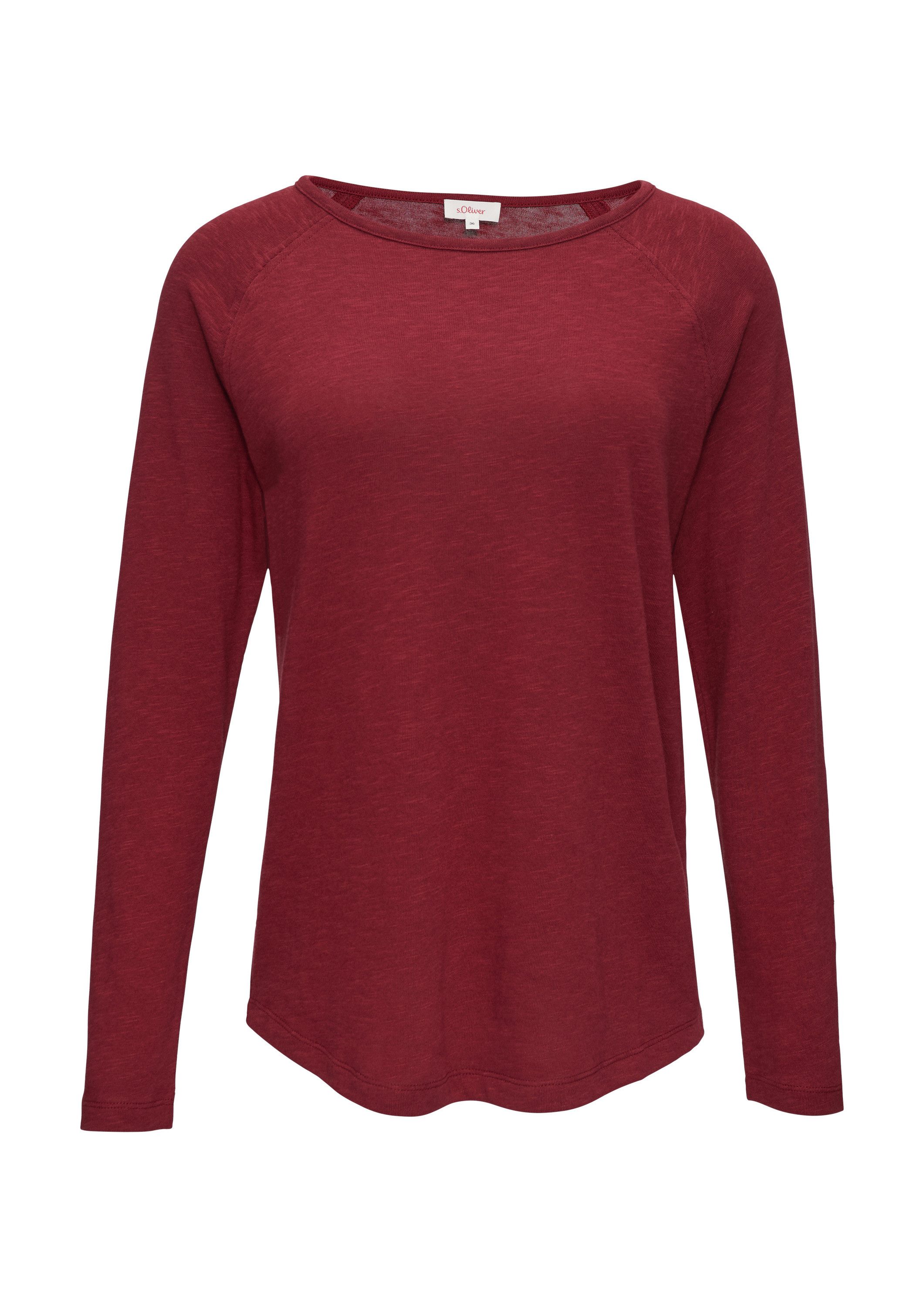 s.Oliver Langarmshirt T-Shirt Langarmshirt mit Flammgarnstruktur günstig online kaufen