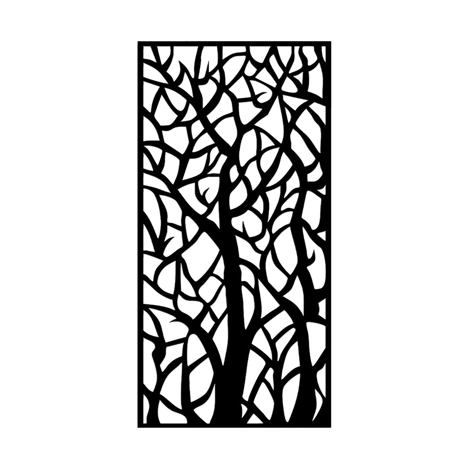 Jumpeak Wanddekoobjekt Rechteckiger Baum Wanddekoration,abstrakte Zweige,geometrische Linien, Hergestellt aus Metall, 4 Farben, 6 Größen