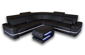 Sofa Dreams Ecksofa Polster Stoffsofa Couch Stoff Positano L Form Polstersofa, mit LED, Stauraum, USB-Anschluss, Designersofa