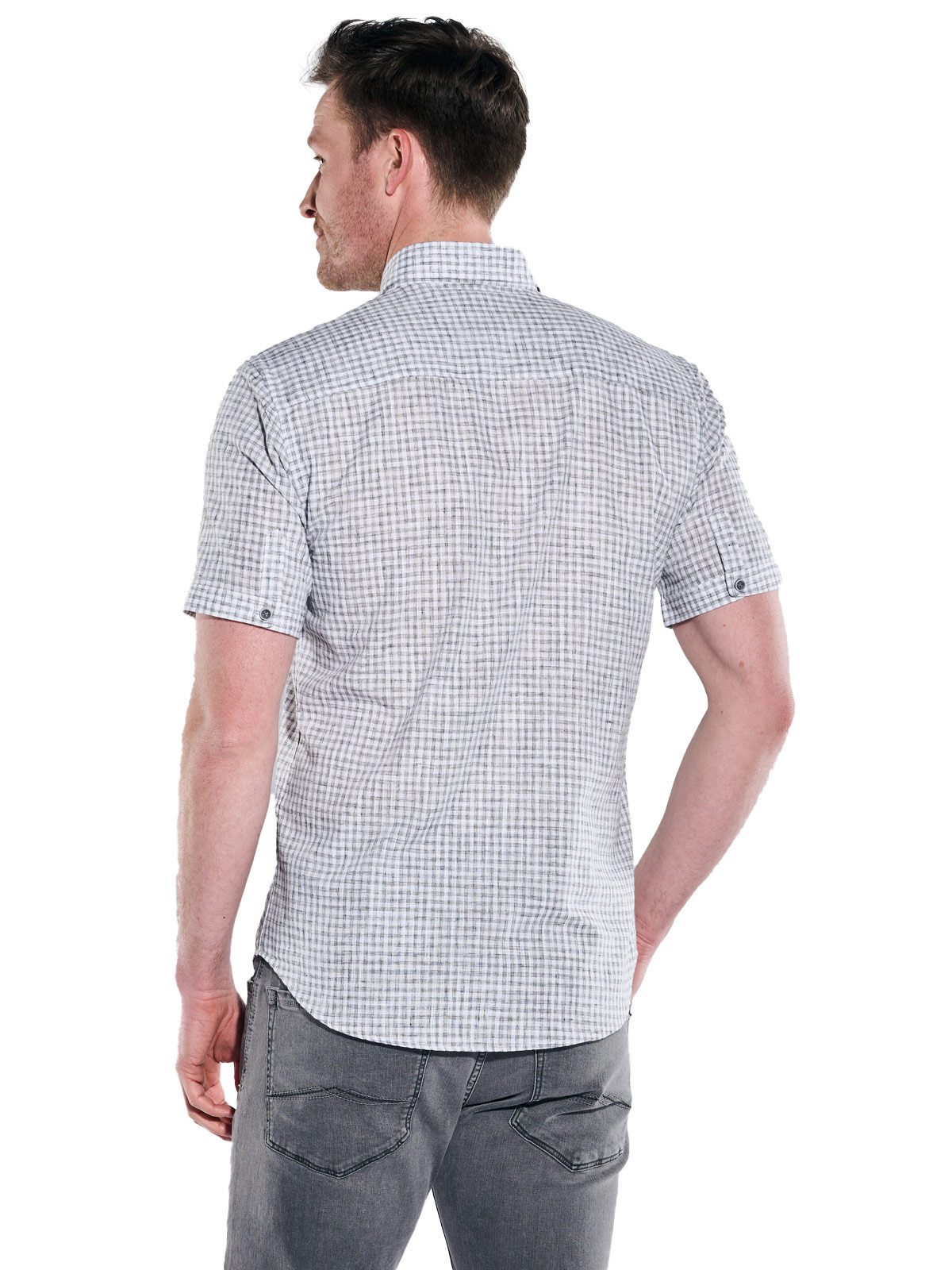 Engbers Kurzarmhemd engbers Herren Kurzarm-Hemd mit Leinenanteil, Anthrazit günstig online kaufen