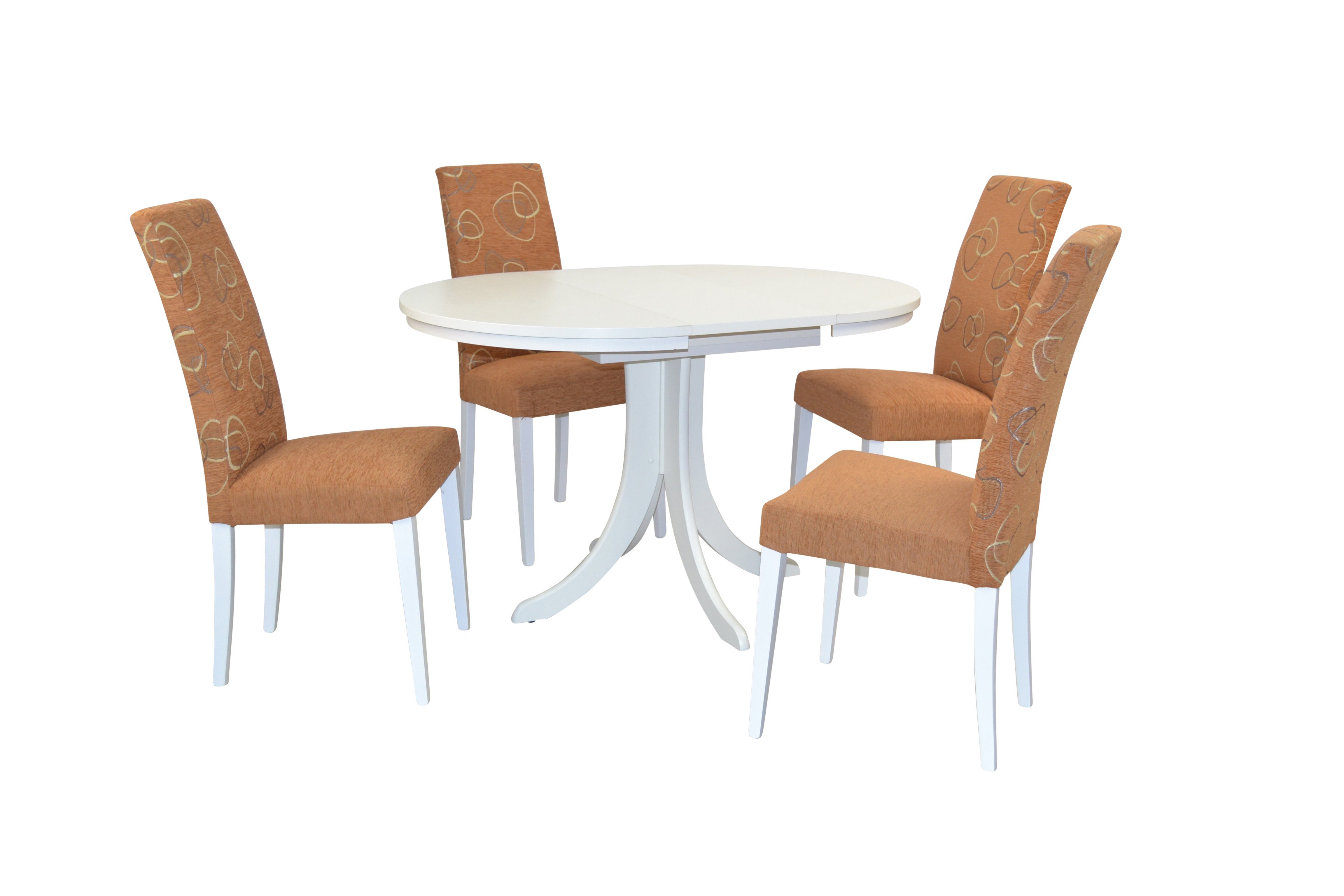 Tisch 5tlg. moebel-direkt-online Carmen, Essgruppe ausziehbaren Stühle braun mit Set), (Spar-Set,