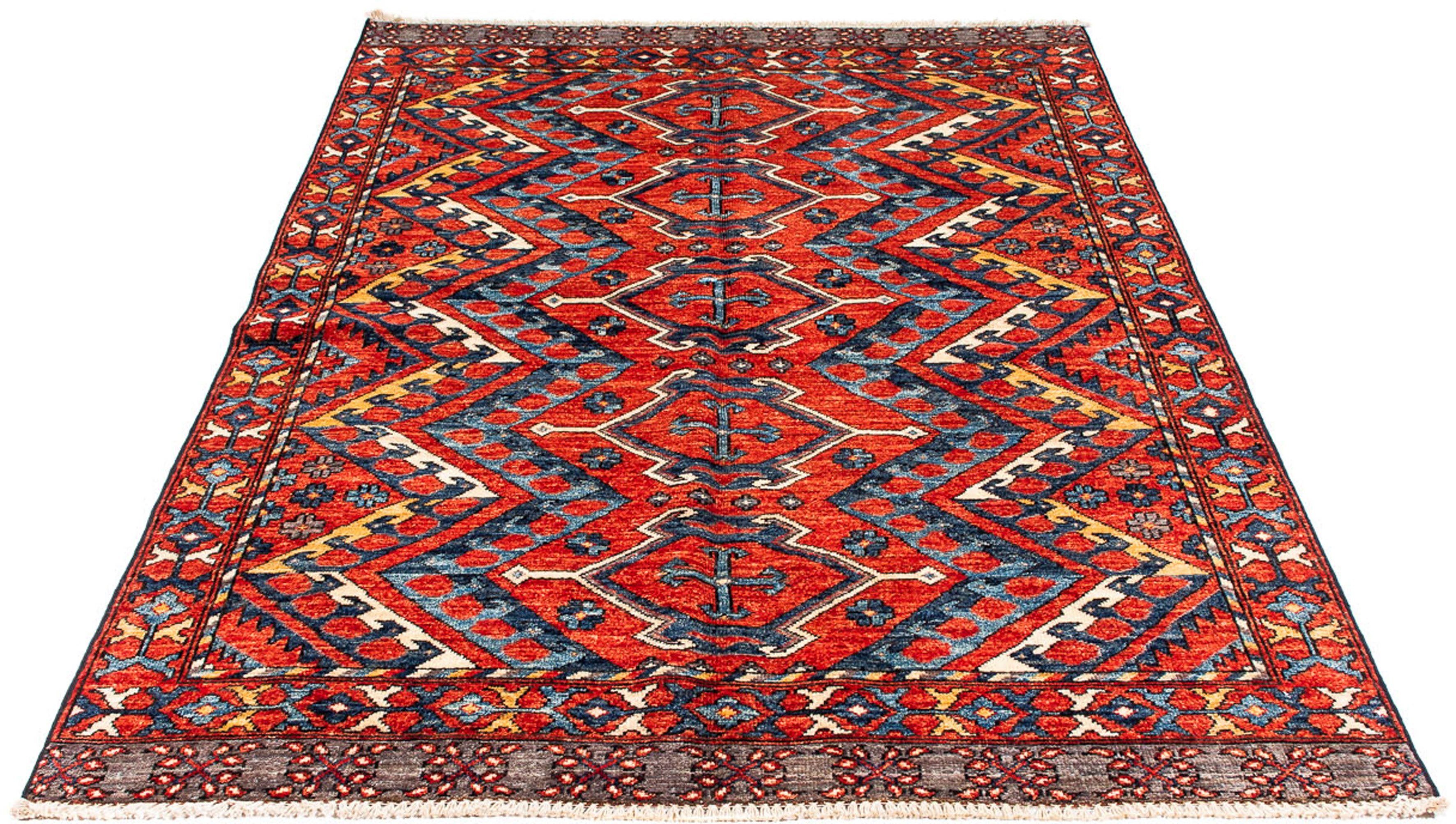 Orientteppich Afghan - 182 x cm mehrfarbig, Höhe: morgenland, Einzelstück rechteckig, Wohnzimmer, mm, Zertifikat 118 Handgeknüpft, 7 mit 