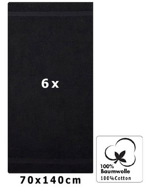 Betz Handtücher 6 Stück Duschtücher Duschtuch Set Größe 70x140 cm Premium, Baumwolle (6-St), Farbe schwarz