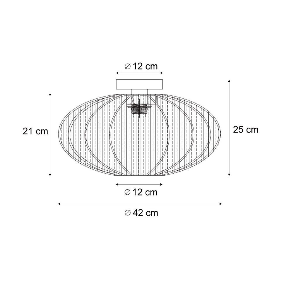 Qazqa Deckenleuchte Bida, ohne Leuchtmittel, E27, Beige, Design, Textil, 1-flammig