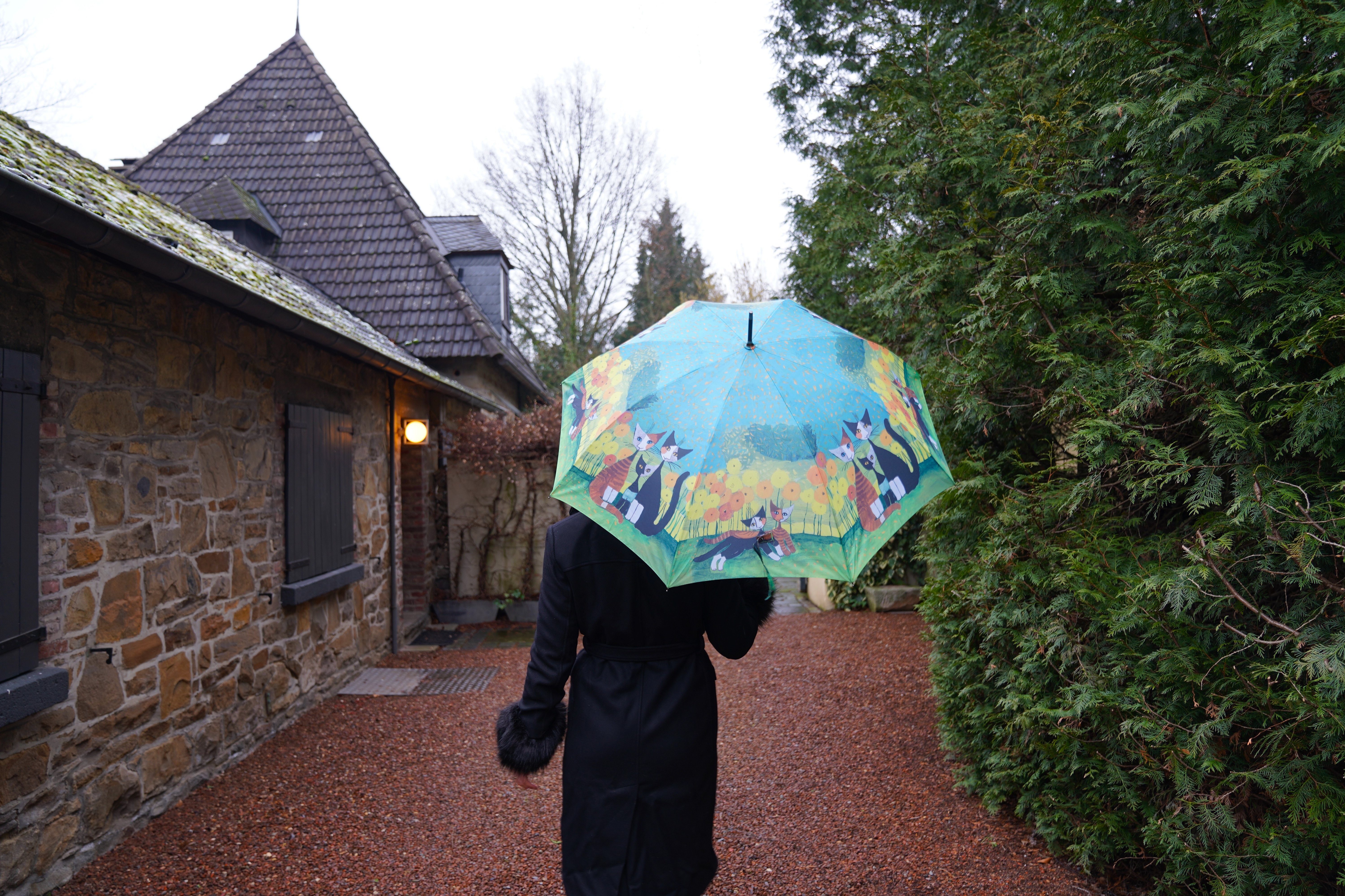 Lilienfeld Regenschirm Rosina All Wachtmeister: Stockregenschirm Motiv UV-Schutz / von % Katze, Together Kunst 95 100 % Regenschutz