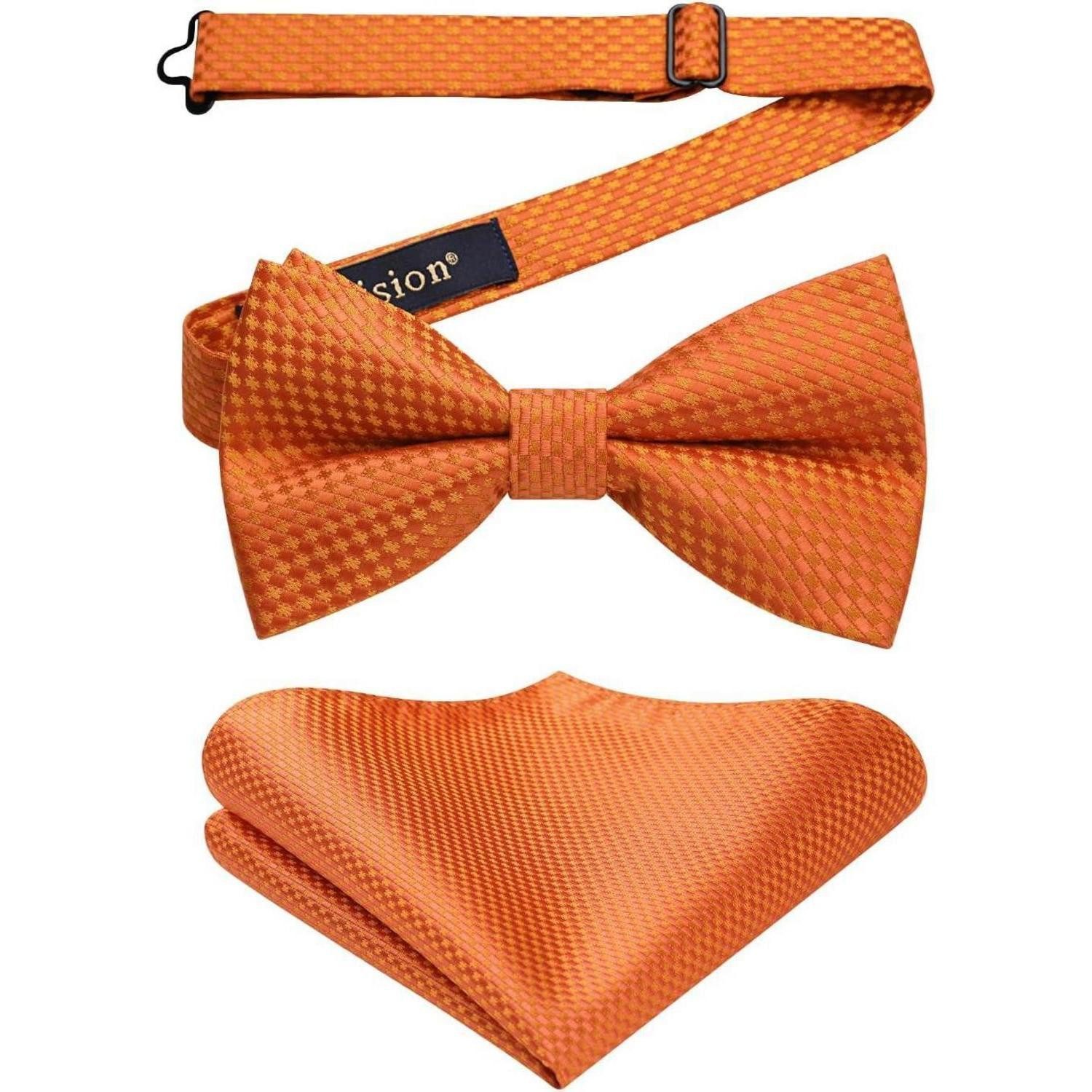 LuxusKollektion Fliege Fliege Herren Vorgebunden Einstecktuch Anzug Hochzeit Set Orange