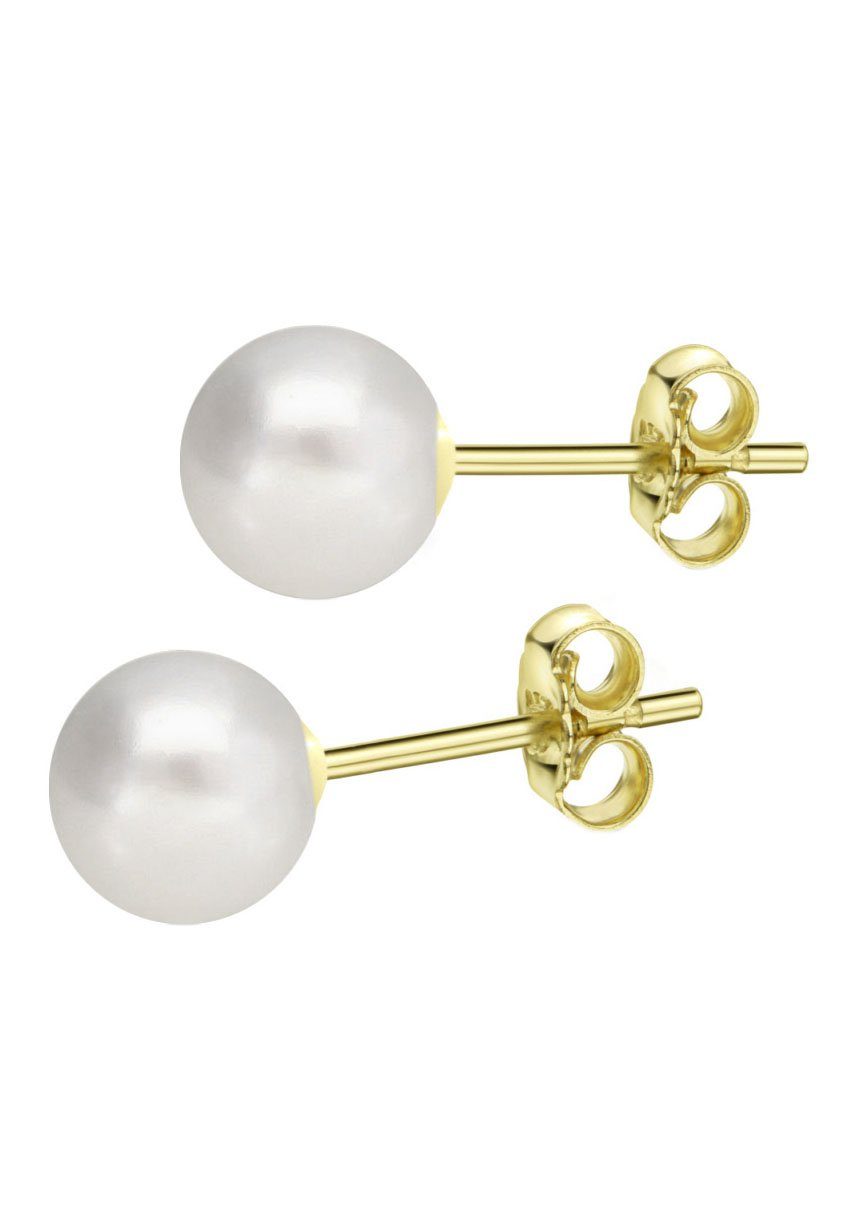 Firetti Perlenohrringe Schmuck Geschenk Gold 333 Ohrschmuck Perle versch. Größen, Made in Germany - mit Süßwasserzuchtperle