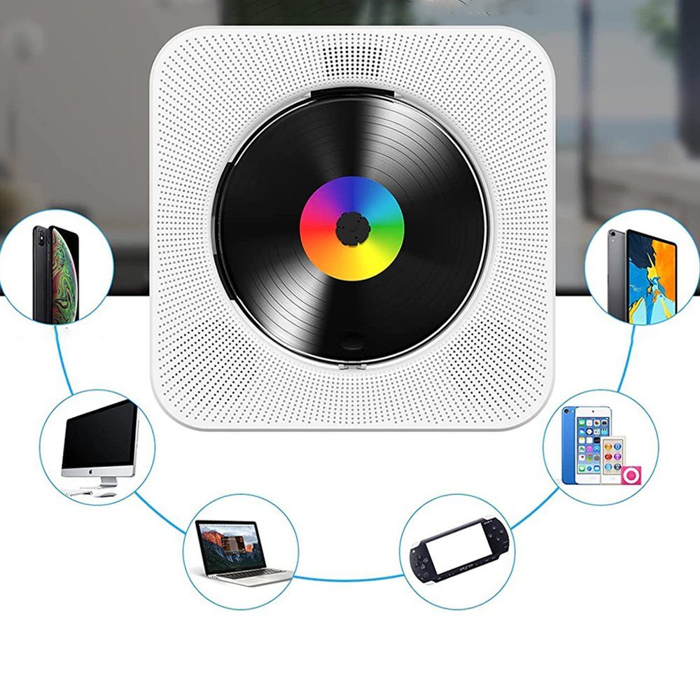 AKKEE Tragbarer CD-Player mit Bluetooth für Fernbedienung, CD-Player AUX/USB, Geschenk,Zuhause) Hause Desktop zu für USB-Anschluss, mit (FM-Radio,unterstützt LCD-Display