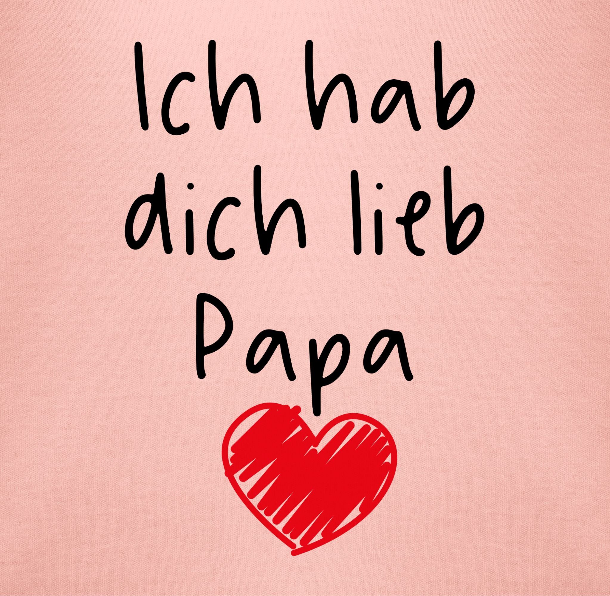 Shirtracer Shirtbody Ich hab dich lieb Papa Herz schwarz Geschenk Vatertag Baby