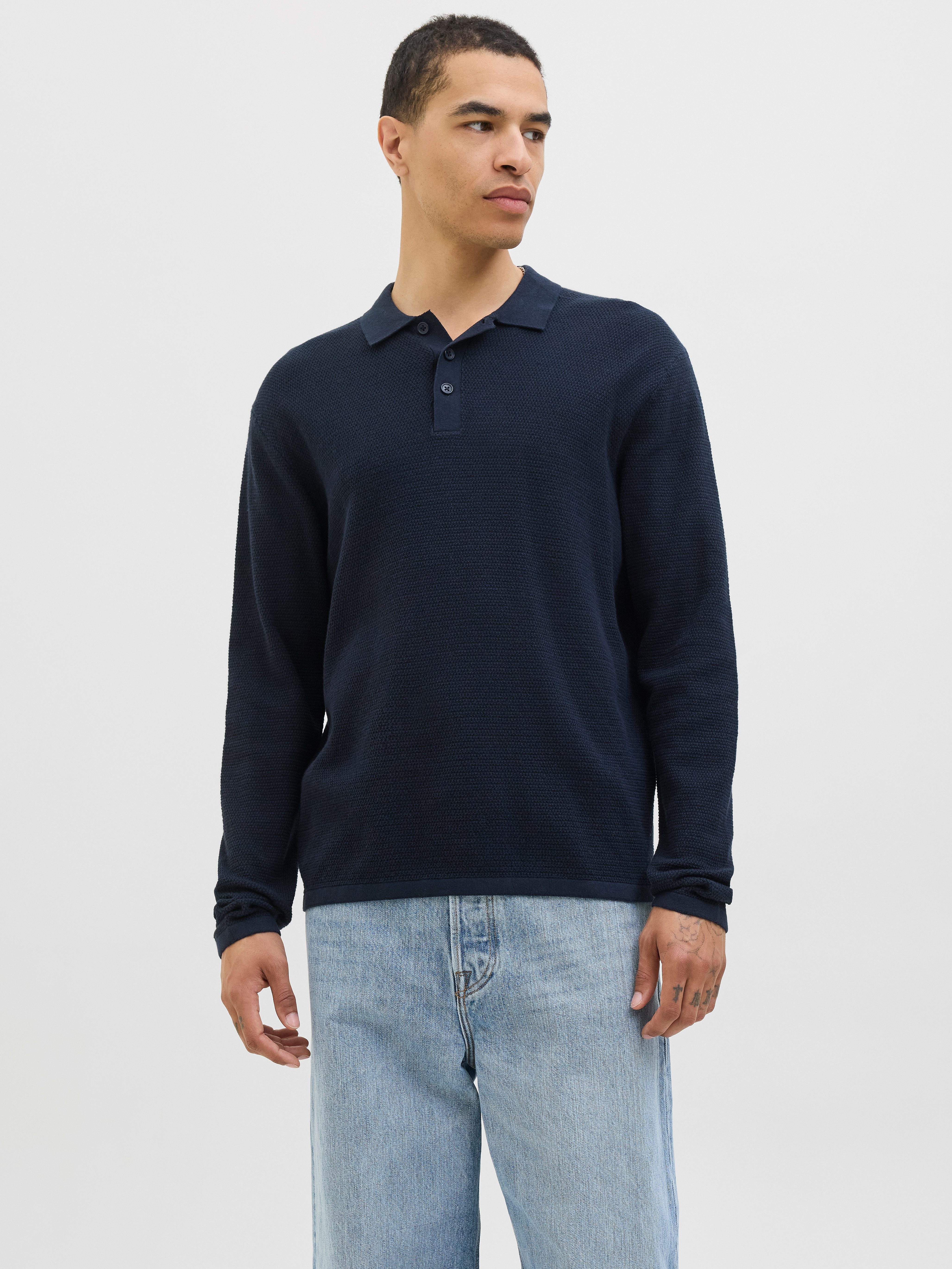 Strickpullover JJEGEORGE KNIT POLO LS SN