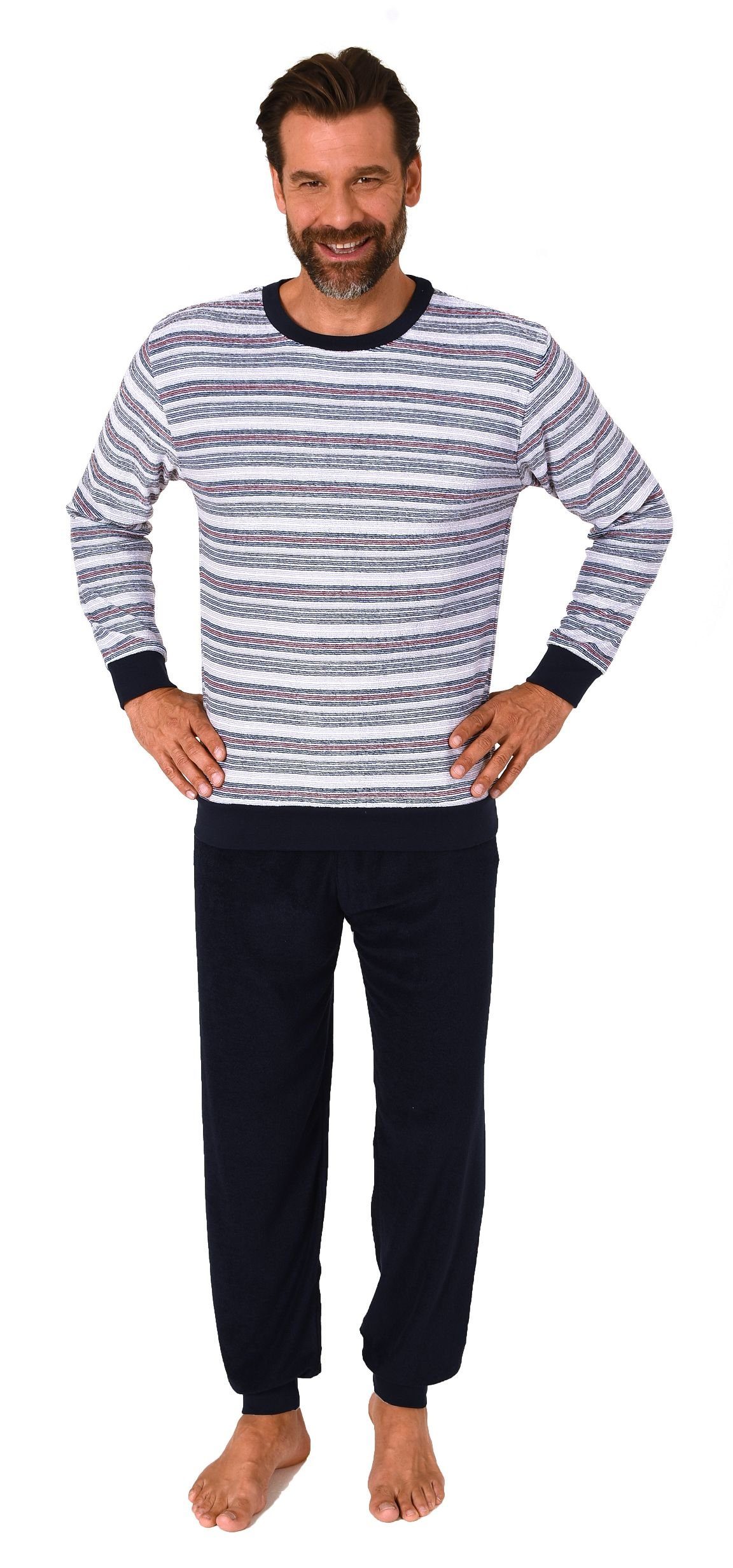Normann Pyjama Herren langarm Frottee Schlafanzug günstig online kaufen