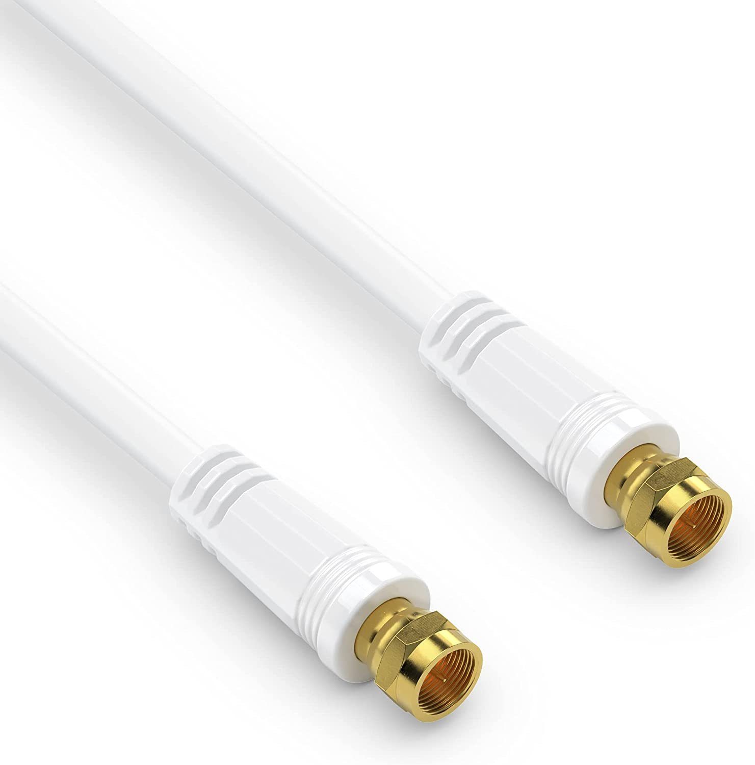 conecto conecto SAT Antennenkabel, Koaxial Kabel, weiß TV-Kabel, (100 cm)