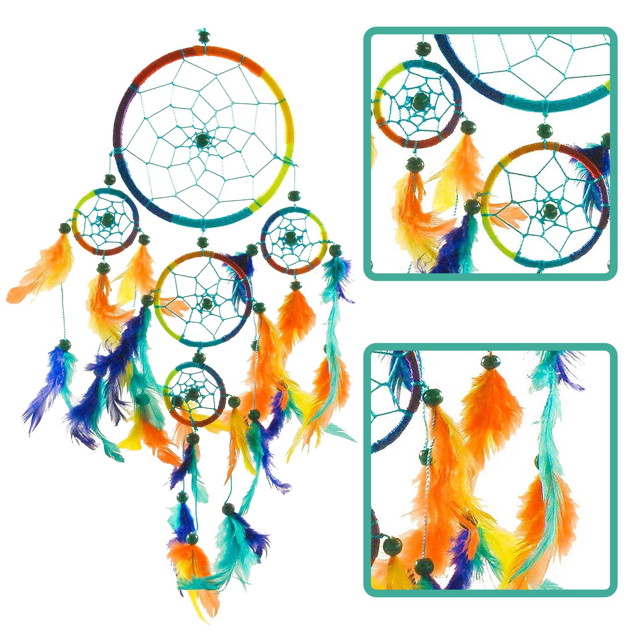 maDDma Dekohänger Dreamcatcher - Traumfänger KUNTERBUNT 12 cm x 4cm, Traumfänger