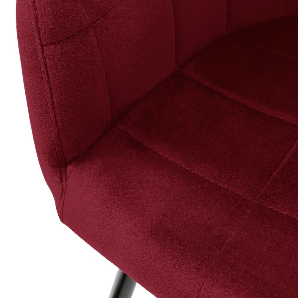 ML-DESIGN Stuhl Esszimmerstuhl ergonomisch & gepolstert, Esstischstuhl mit Rückenlehne (2 St), Wohnzimmerstuhl Bordeaux Samtbezug Küchenstuhl Polsterstuhl – Bild 5 von 5