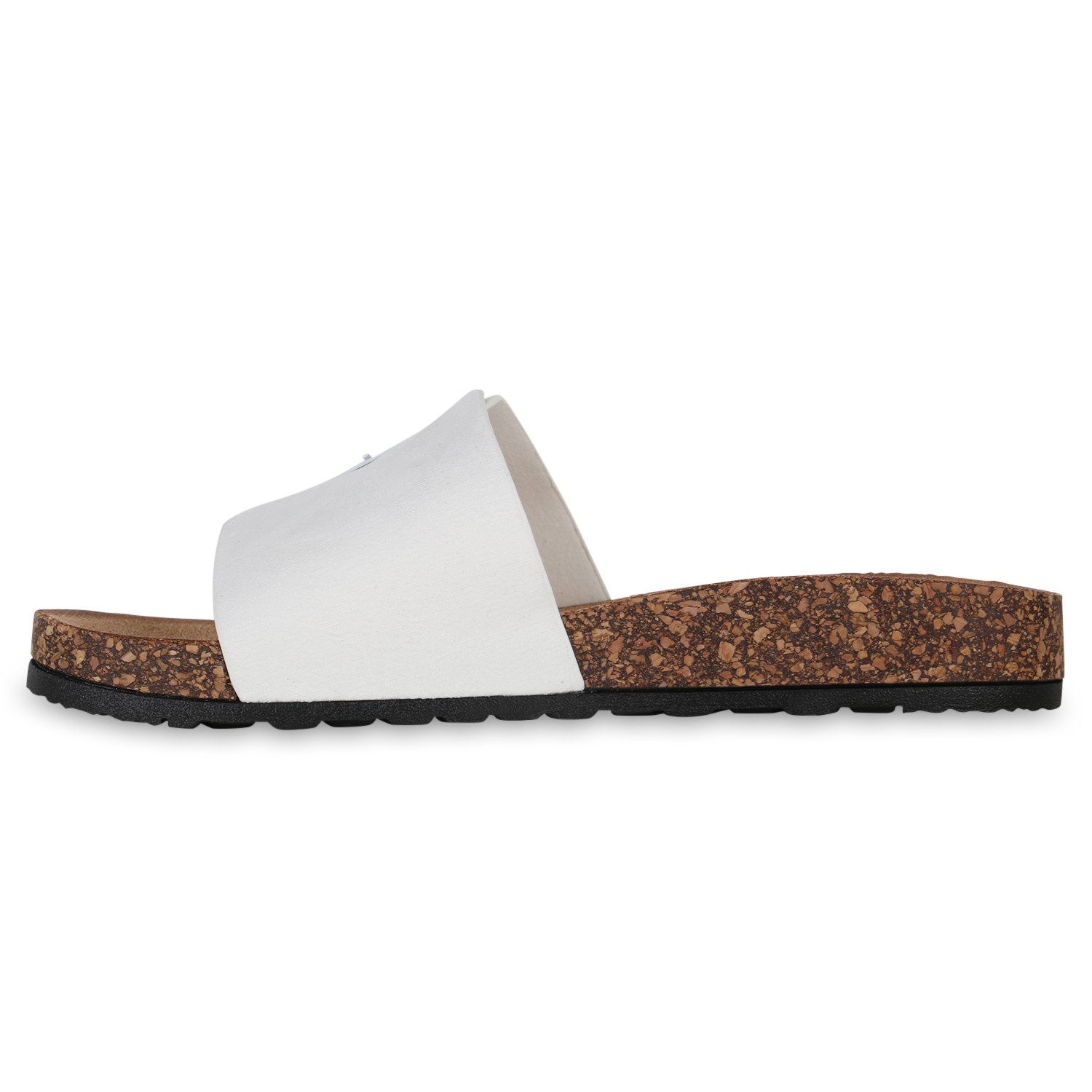 VAN HILL 841089 Pantolette Damen Pantoletten Sandalen Schnallen Korkoptik P günstig online kaufen