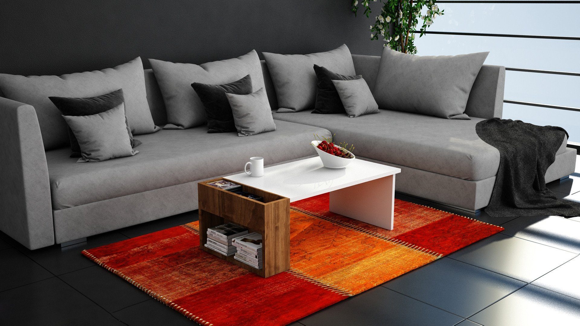 Skye Decor Couchtisch View DCD, Weiß, 34x95x50 cm