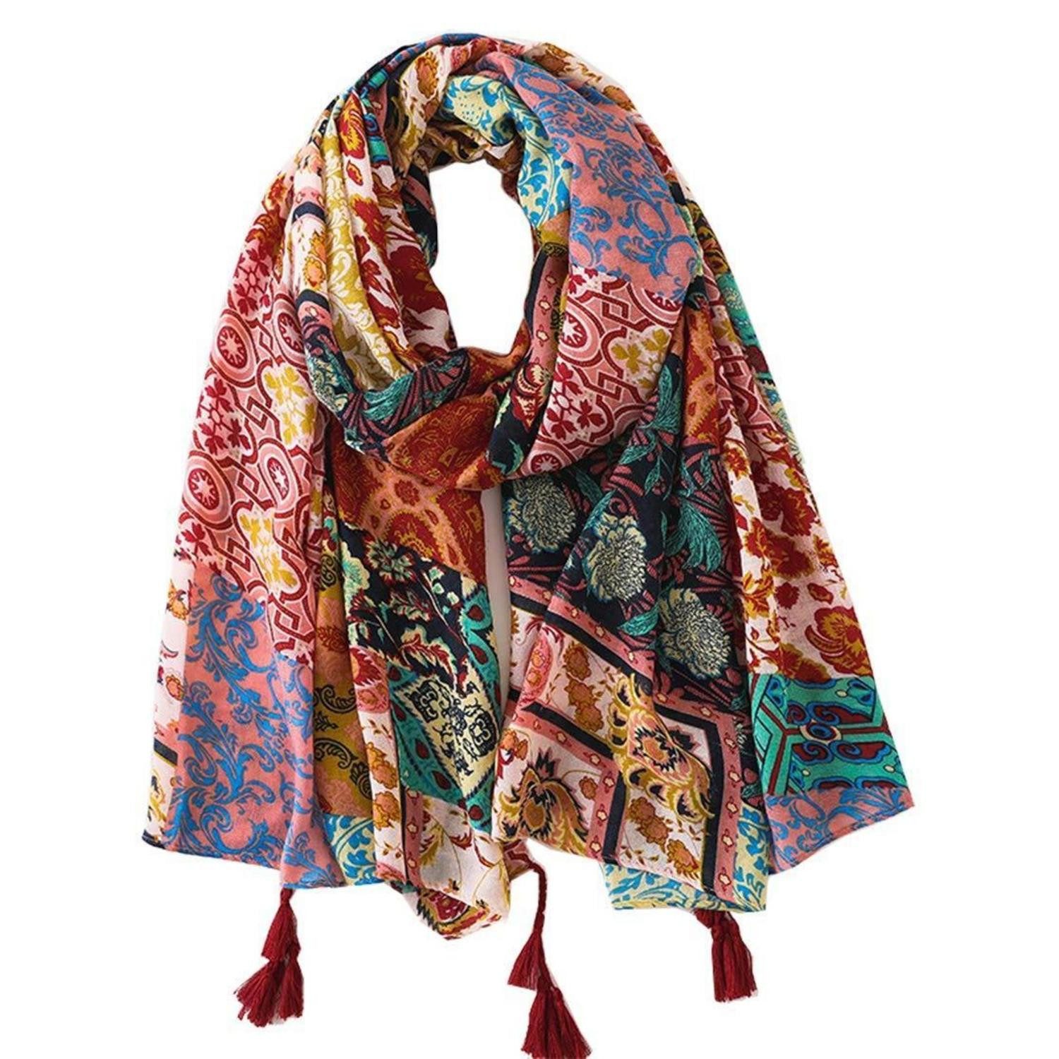 LuxusKollektion XXL-Schal Schal Damen Oversize mit Fransen XXL, (1-St)
